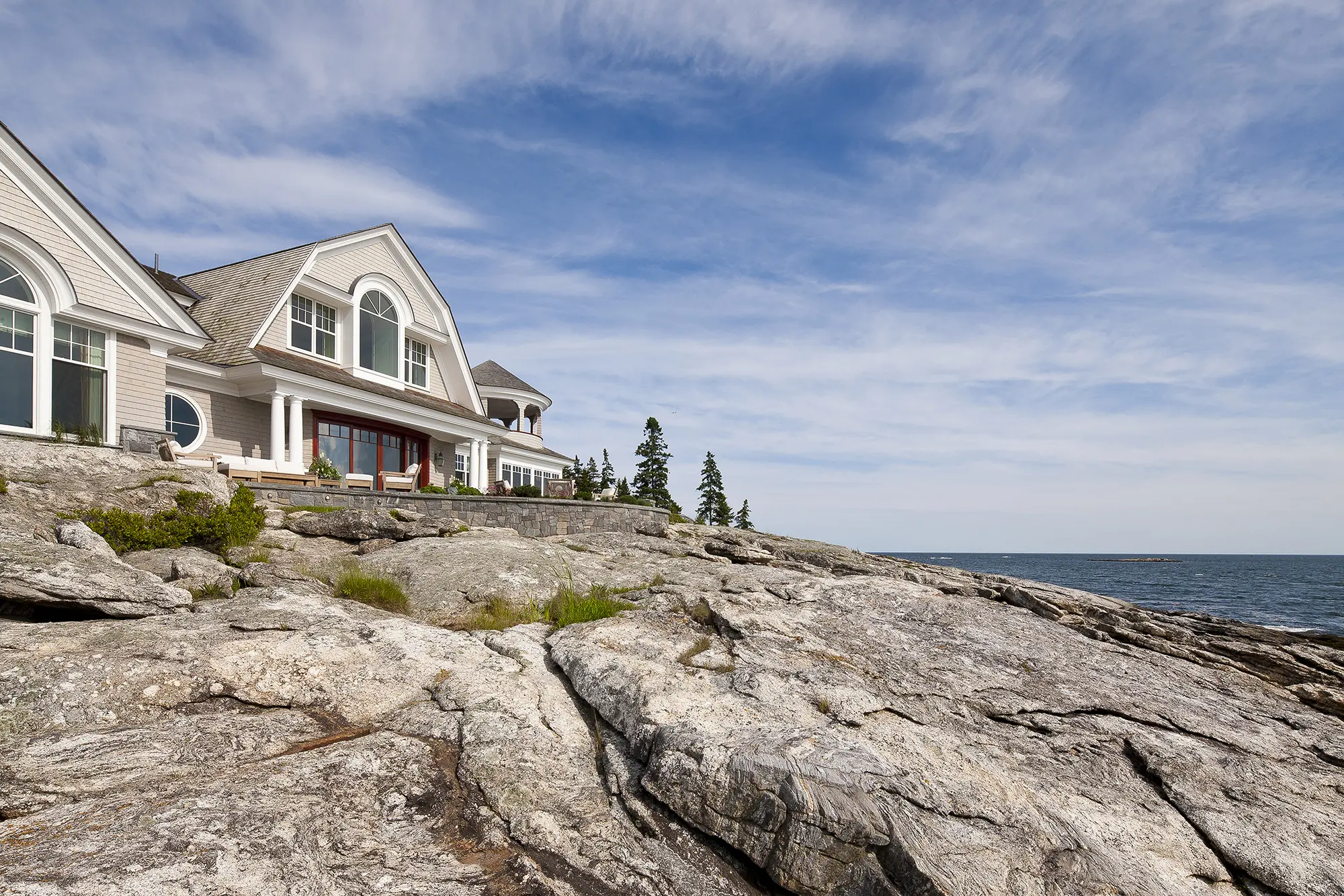 View of house from rocks