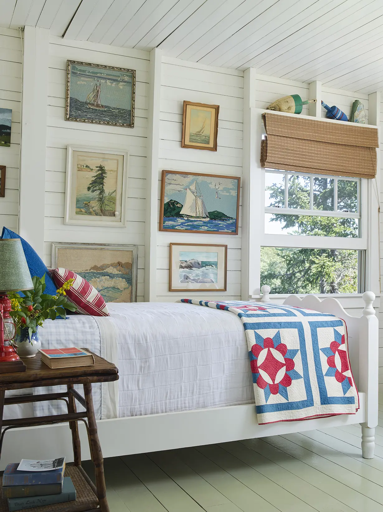 Maine cottage style bedroom at Basque in the Sun