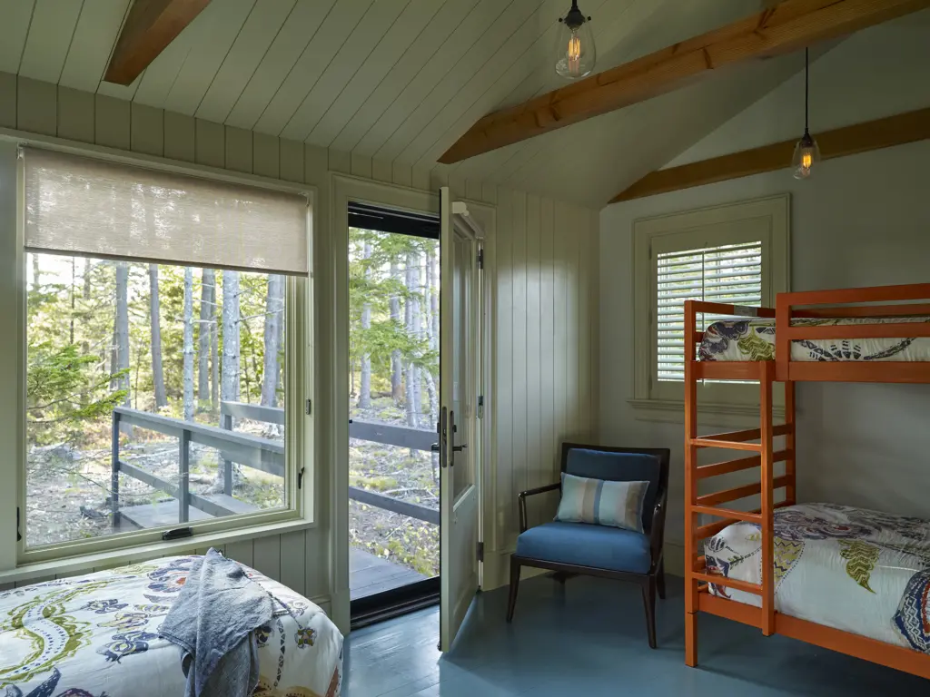 Guest bedroom with outdoor access at Capitol Island
