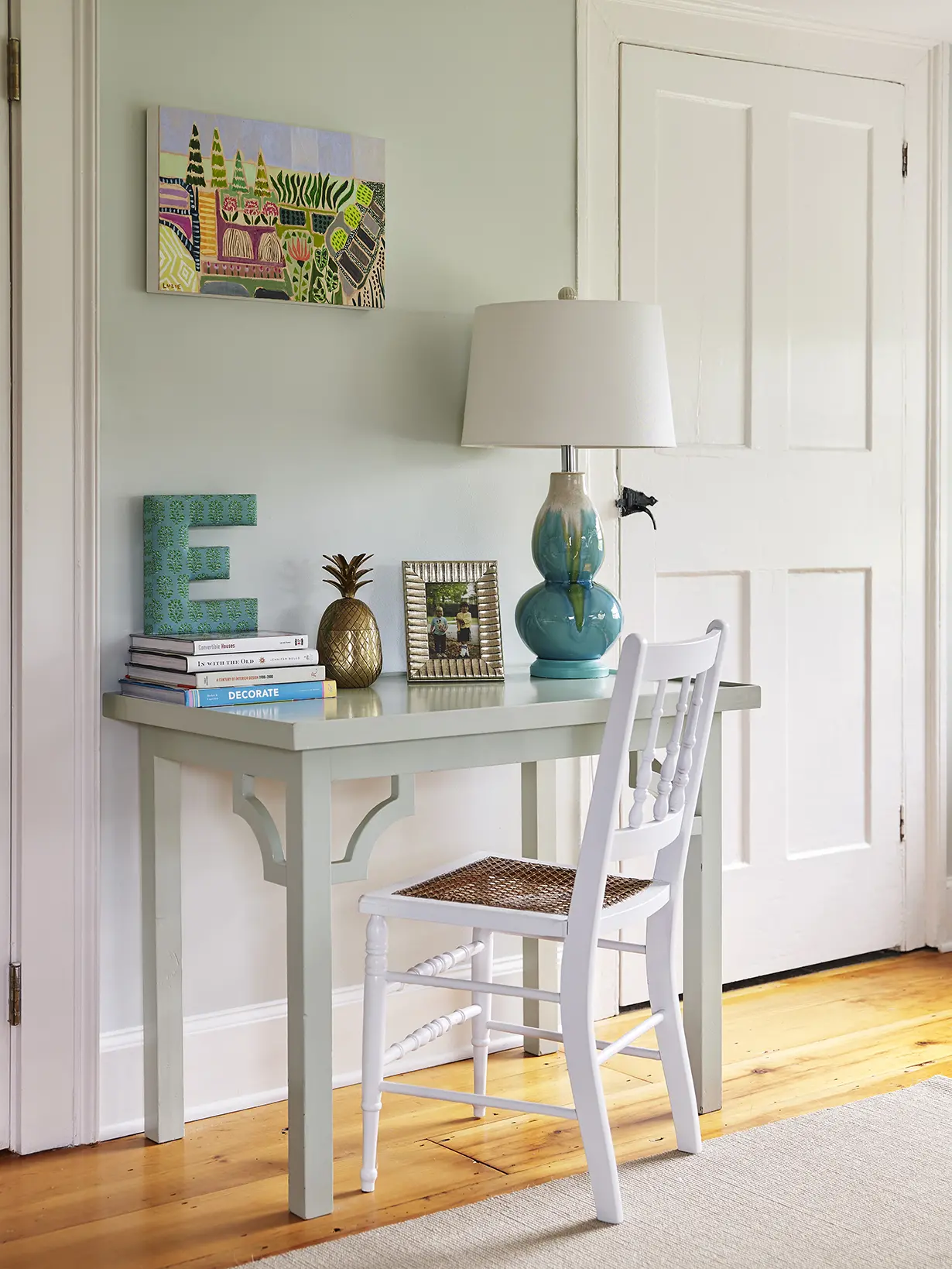 Small desk and chair in guest room