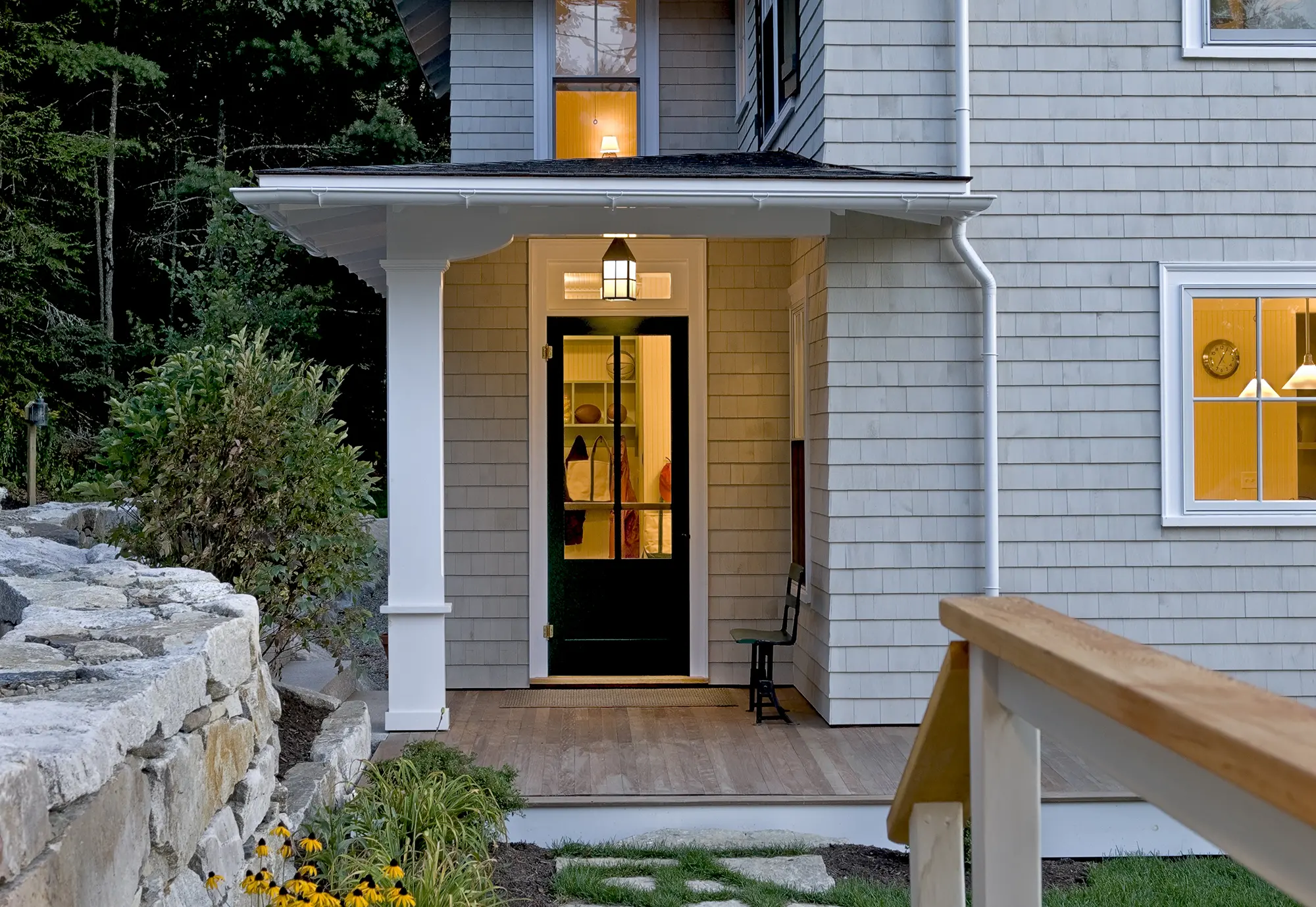 Path to side entrance of house and mudroom