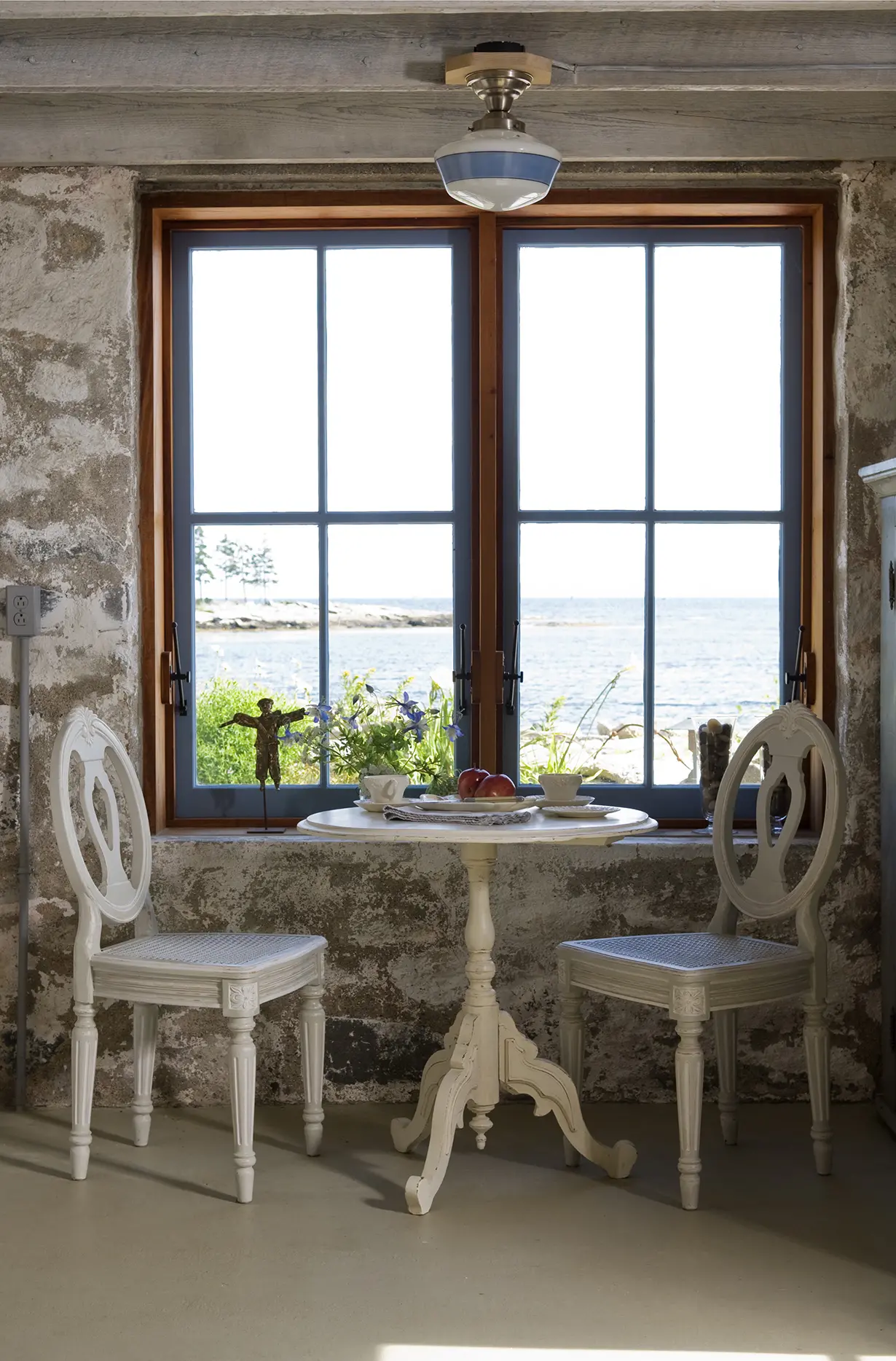 Breakfast nook with water views at Hunting Island Cottage
