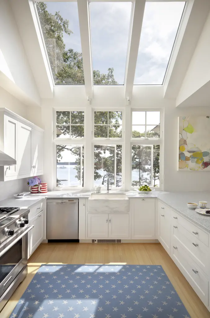 Large windows and a lot of natural light in the kitchen at Ocean Cliff