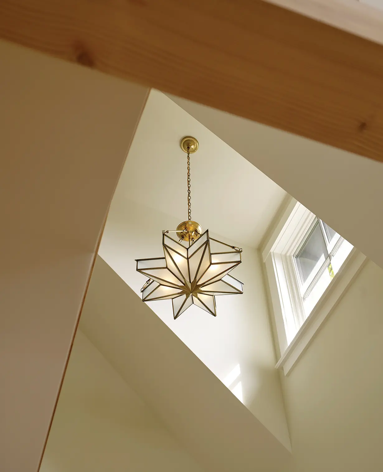 Side view of star chandelier