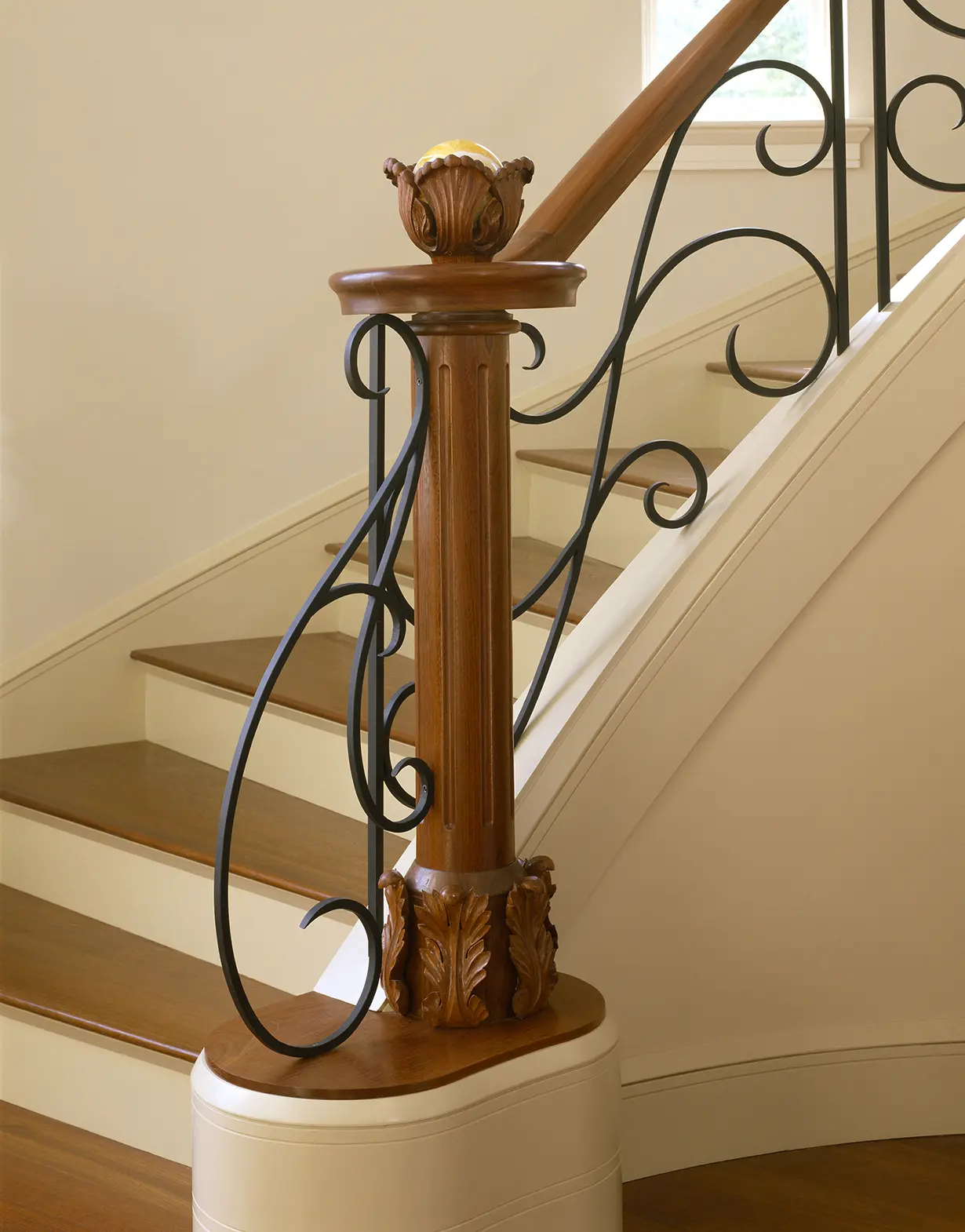 Decorative banister at the Barbican project in Maine.