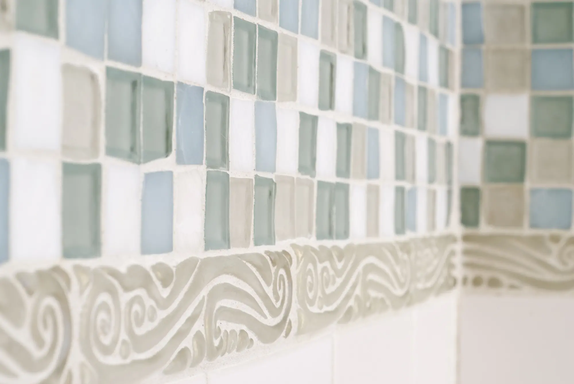 Shower tiling detail at Bayberry