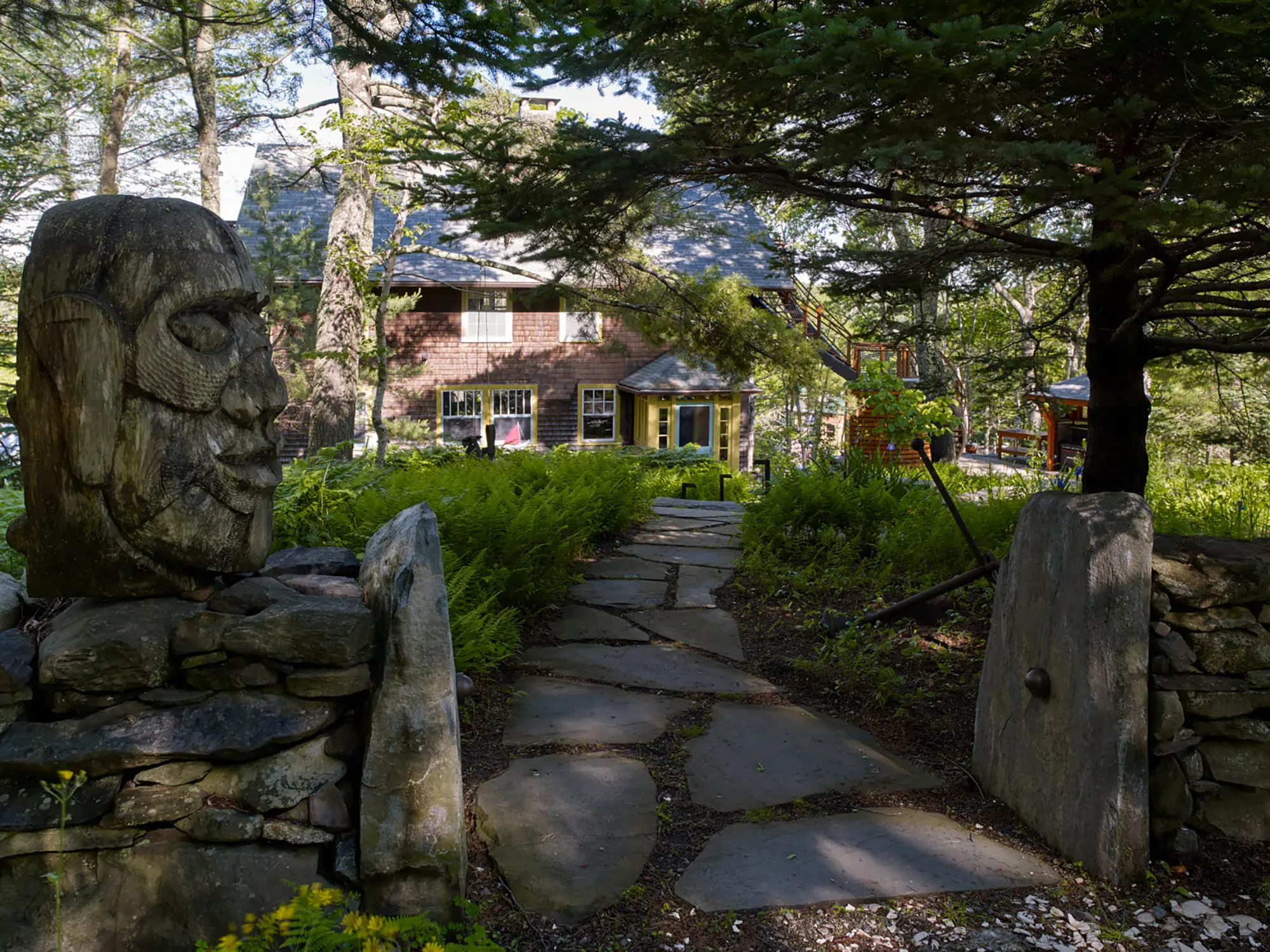 The approach to the Mt. Pisgah property along the stone pathway.