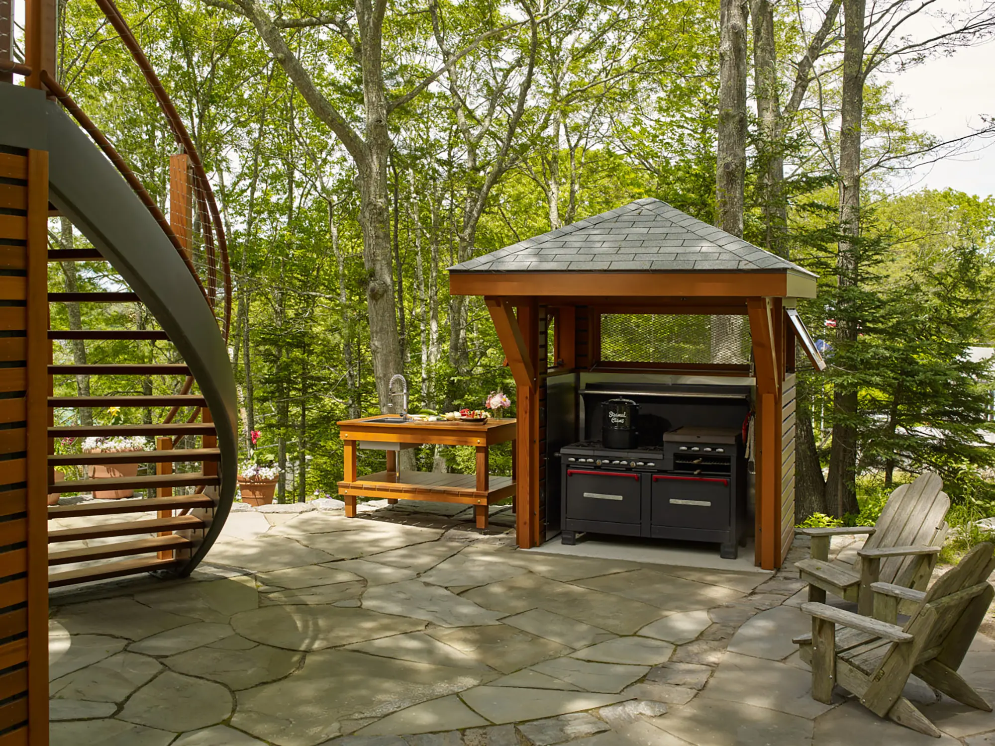 Covered grill station and kitchen at Mt. Pisgah property