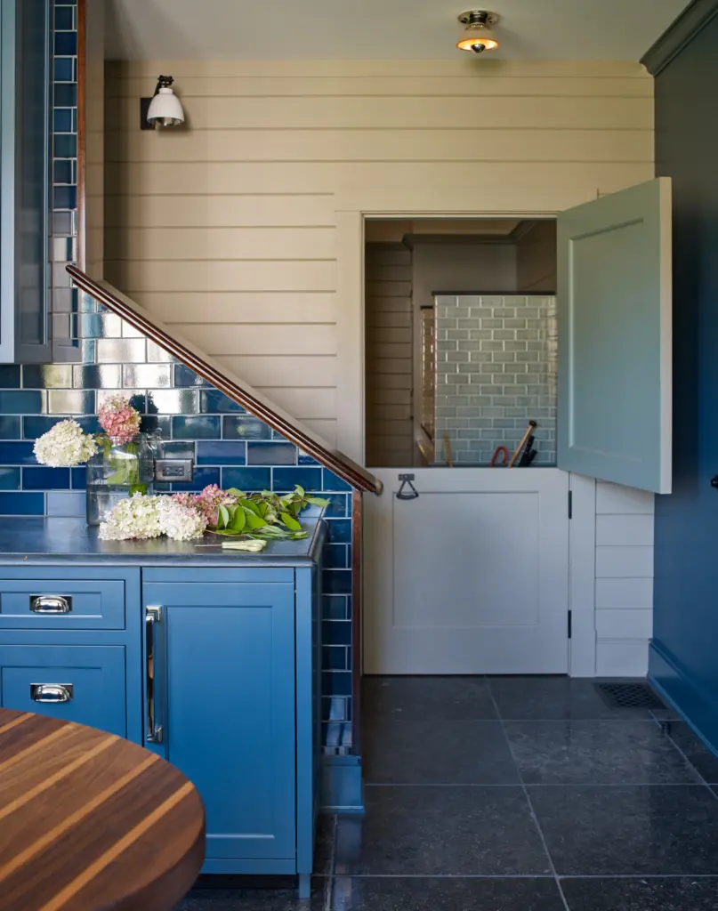 The royal blue tile with rich wooden brings a welcoming feeling to this room at Pulpit Rock
