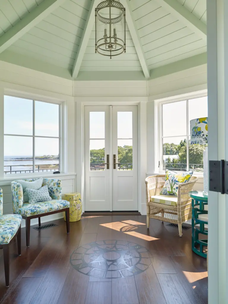 A view of the look-out room with unobstructed coastal Maine sights for miles.