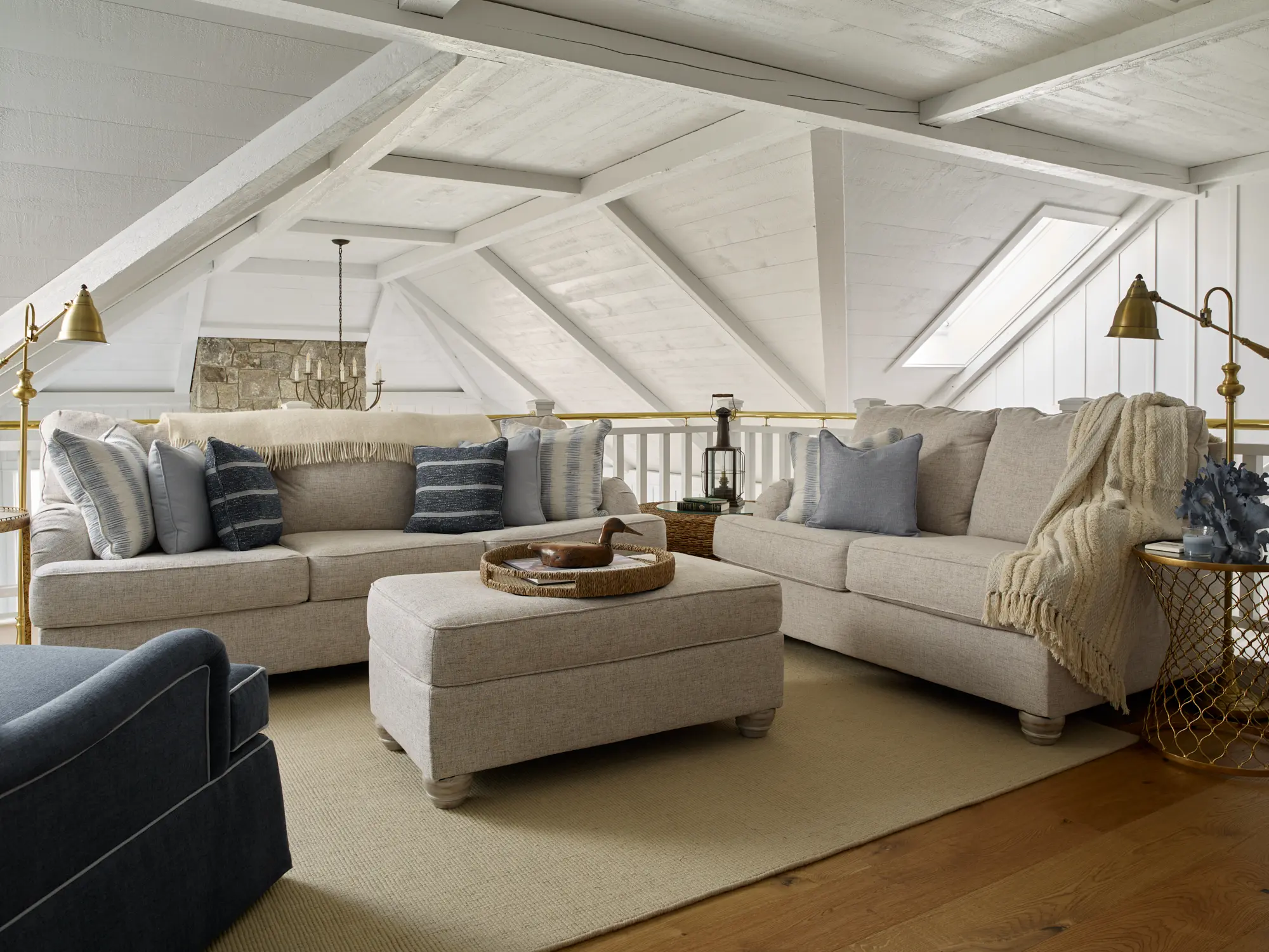 Comfy loft overlooking living room