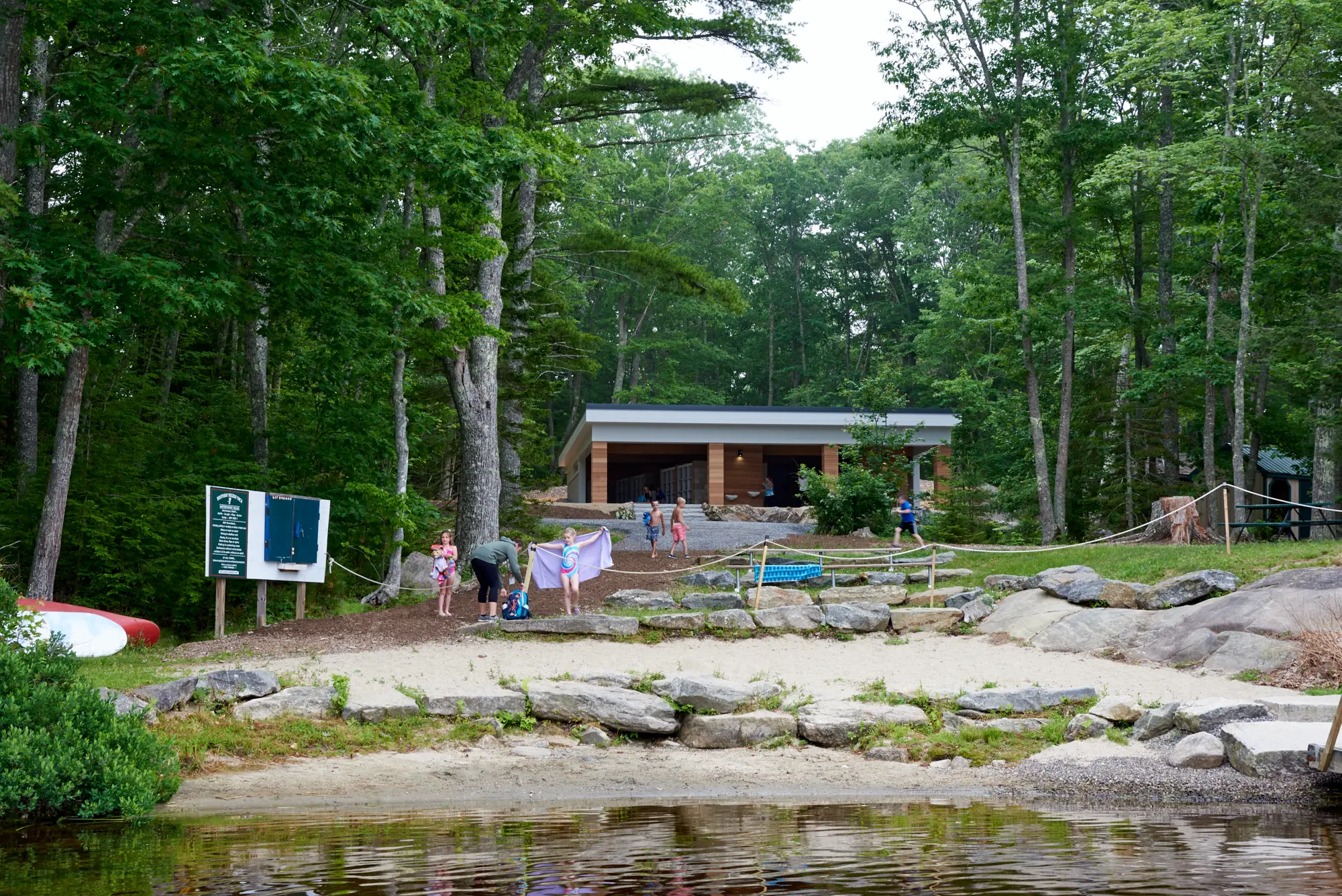 View of shore from water at YMCA camp